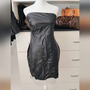 Free People faux leather strapless mini dress